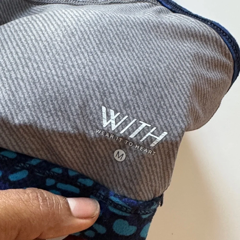 WITH Peloton Wild Kite high neck sport bra 2.0 blue size M - Picture 9 of 9